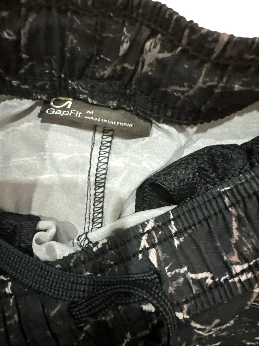 GAP Black & White Marbled Swim Shorts